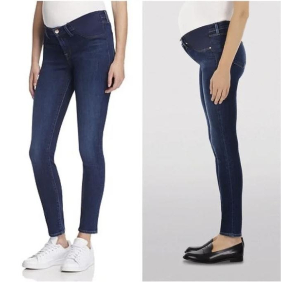 J Brand Maternity MAMA J Elastic Waist Side Panel Blue Demin Jeans Pants Size 25 - Picture 17 of 17